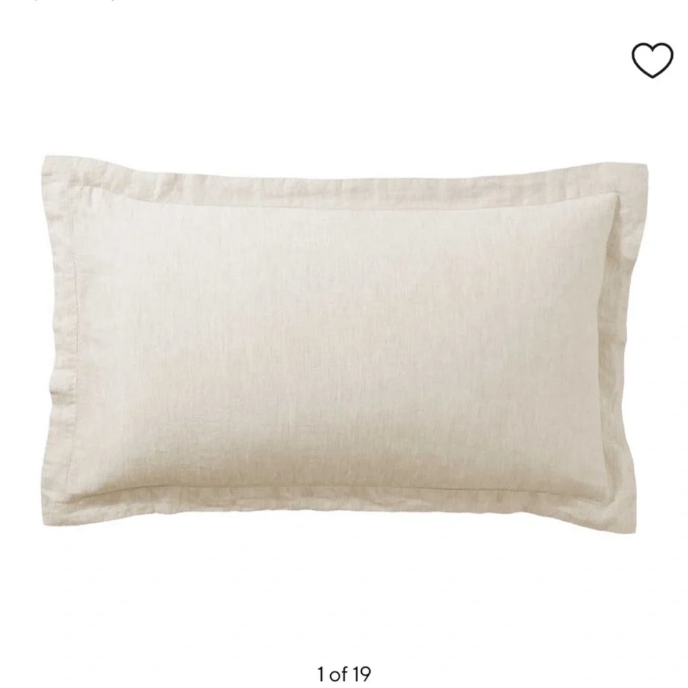 Pottery‎ Barn 100% Linen Flax King Pillow Sham beige
